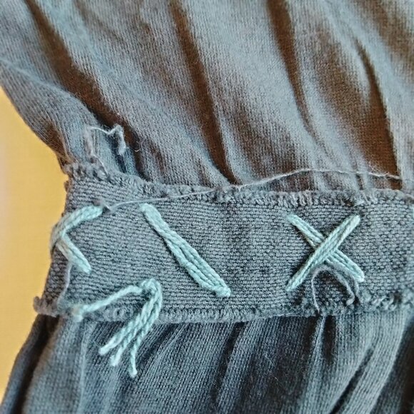 Kathmandu Imports Gray Boho Tunic w/ Embroidery & Wooden Buttons 3/4 Sleeve XS/S - Picture 10 of 16